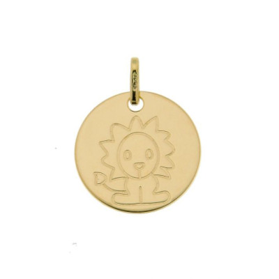 Pendentif Zodiaque Lion Or Jaune 750