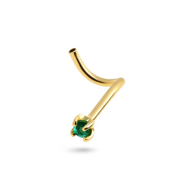 Piercing nez Or et Emeraude