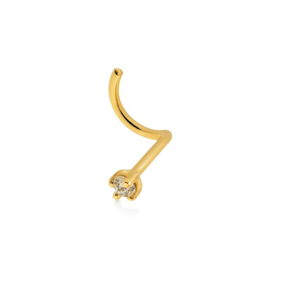 Piercing nez Or  Jaune et Oxyde de zirconium 2mm