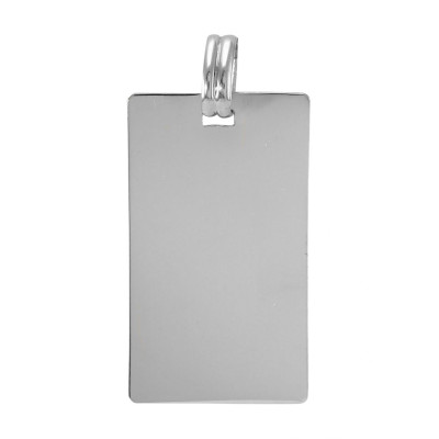 Plaque argent rectangulaire à graver 22x46mm