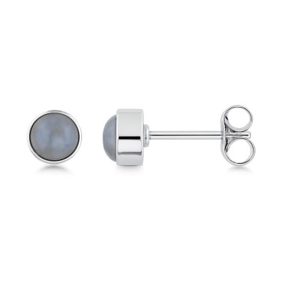 Puces d'oreilles  Argent 925 Calcédoine 5.5mm