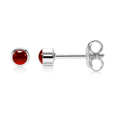 Puces d'oreilles  Argent 925 Cornaline 3mm