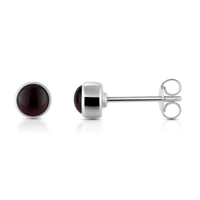 Puces d'oreilles  Argent 925 Grenat 5.5mm