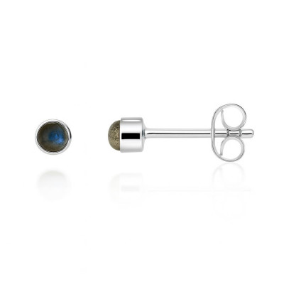 Puces d'oreilles  Argent 925 Labradorite 3mm