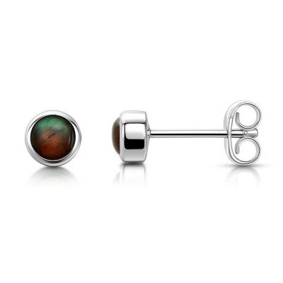 Puces d'oreilles  Argent 925 Labradorite 5.5mm