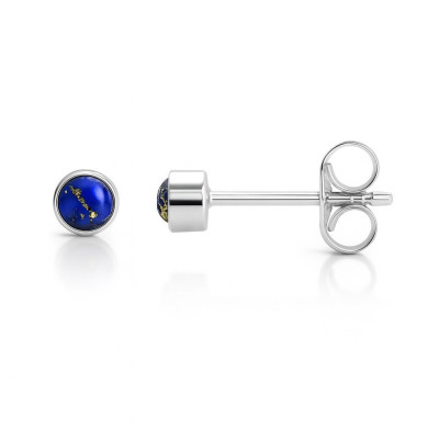 Puces d'oreilles  Argent 925 Lapis Lazuli 3mm