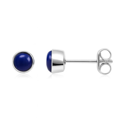 Puces d'oreilles  Argent 925 Lapis Lazuli 5.5mm