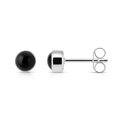Puces d'oreilles  Argent 925 Onyx 5.5mm