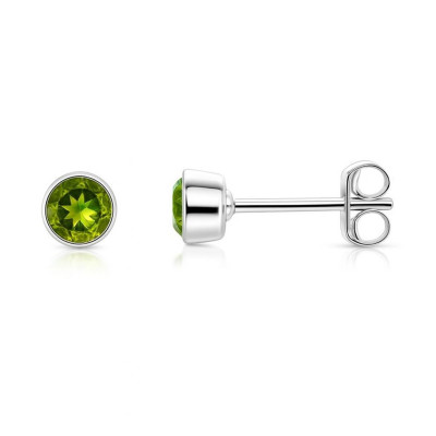 Puces d'oreilles  Argent 925 Péridot 5.5mm