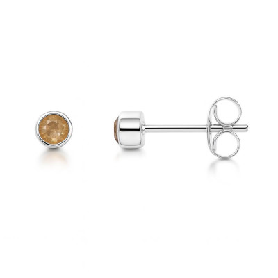 Puces d'oreilles  Argent 925 Quartz Rose 3mm