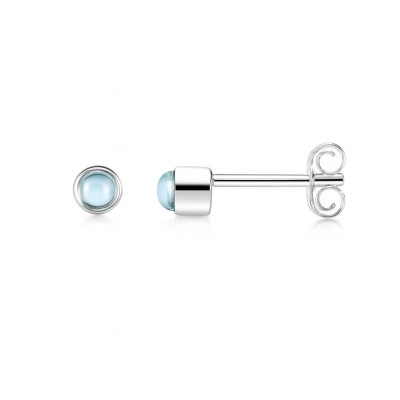 Puces d'oreilles  Argent 925 Topaze Bleue 3mm