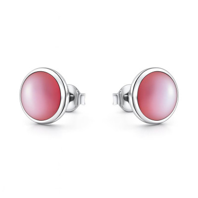 Puces d'oreilles Argent  Nacre Ovale 11x9mm