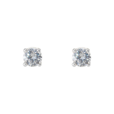 Puces d'oreilles Argent Oxydes de zirconium Ronds 6mm