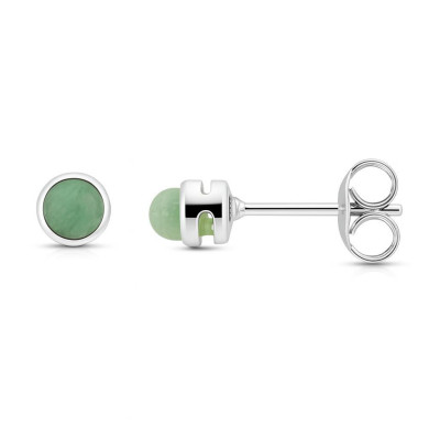 Puces d'oreilles Aventurine 3.5mm en Argent