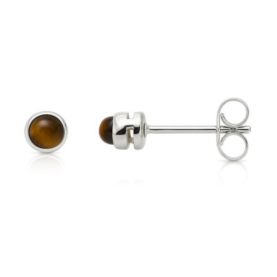 Puces d'oreilles Oeil de Tigre 3.5mm en Argent