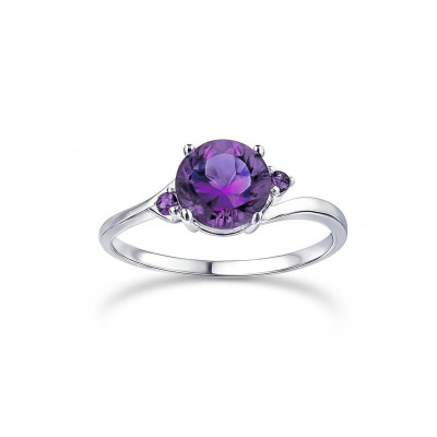Solitaire Argent  Améthyste