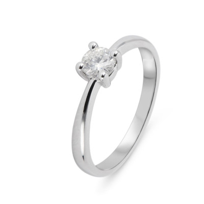 Solitaire Or Blanc 750 Diamant 0.31 carat