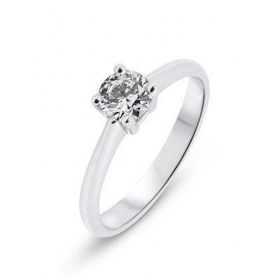 Solitaire Or Blanc 750 Diamant 0.50 carat