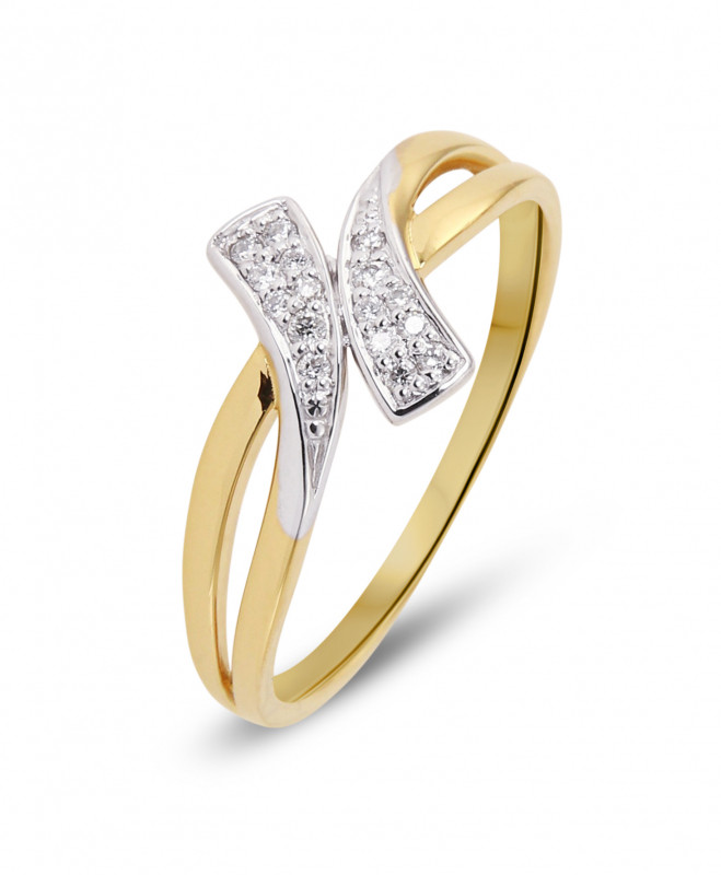 Bague Solitaire Diamant EVR 0,38ct Or Deux Tons - Taille Princesse, Certificat Inclus