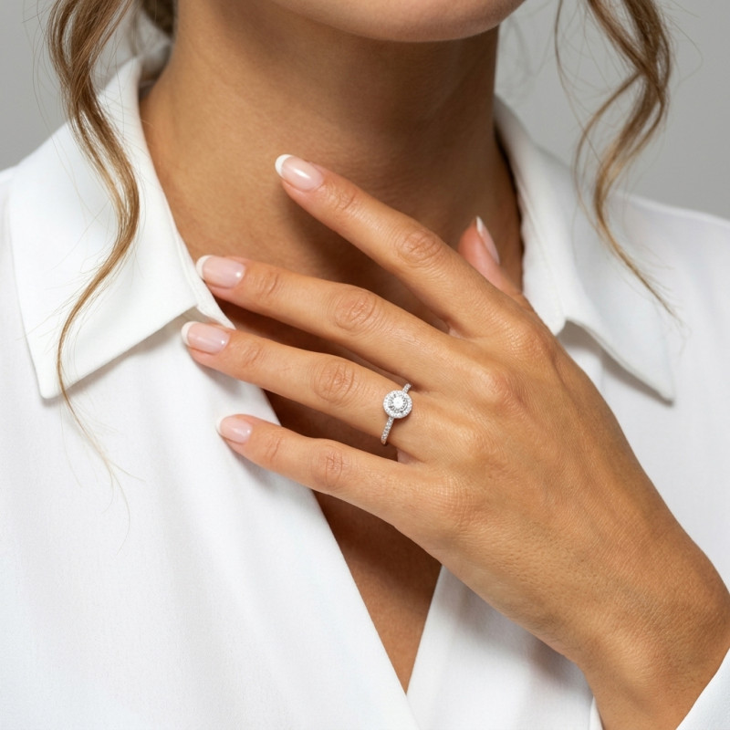 Bague Argent 925 et Oxyde de zirconium porté