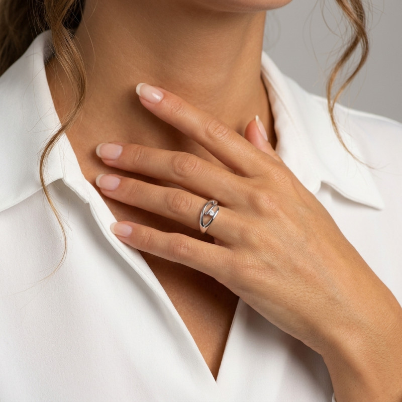 Bague Argent Oxyde 3.5mm porté