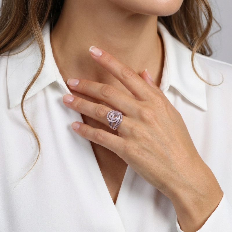 Bague Argent Oxyde de Zirconium porté