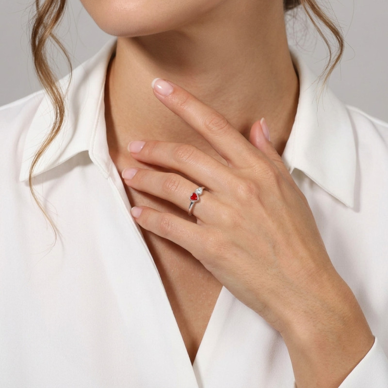 Bague Argent Oxyde de Zirconium porté