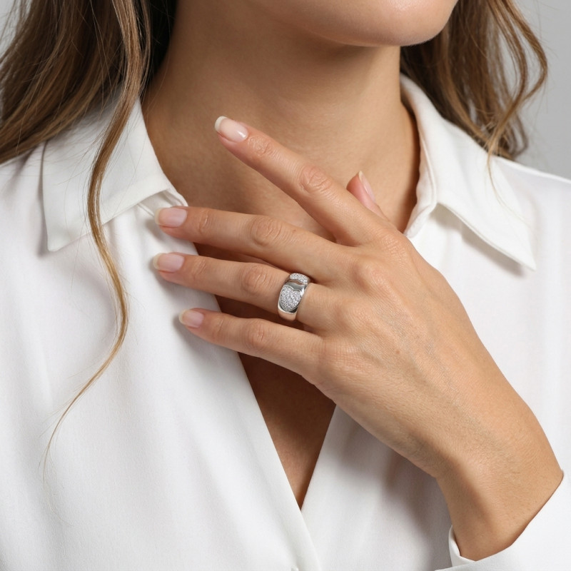 Bague Argent Oxyde de Zirconium porté