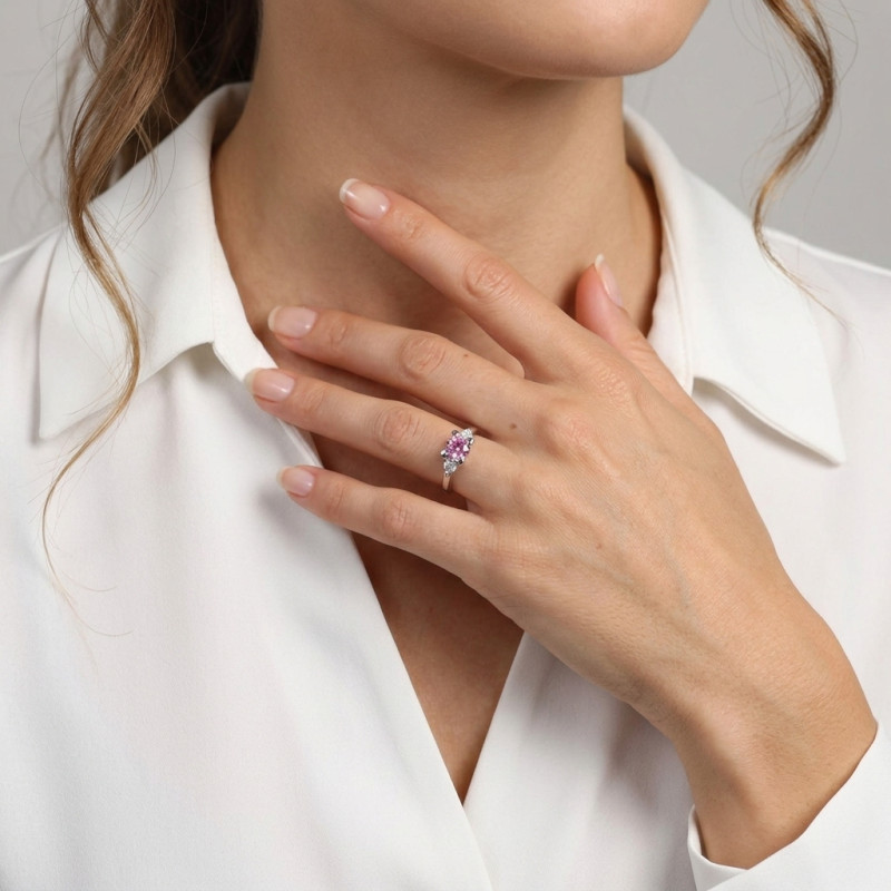 Bague Argent Oxyde de Zirconium porté