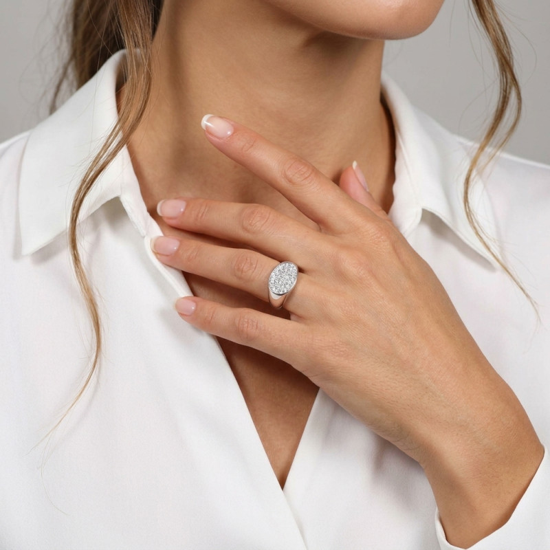 Bague Argent Oxyde de Zirconium porté