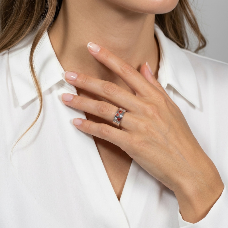 Bague Argent Oxyde de Zirconium porté