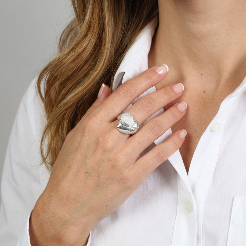 Bague Coeur Argent 925 porté