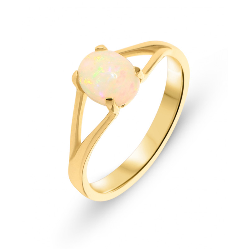 Opale D'Éthiopie Jaune Et Multicolore – 8 Mm X 6.2 Mm – 0.86 Ct – Naturelle (P446.129t)