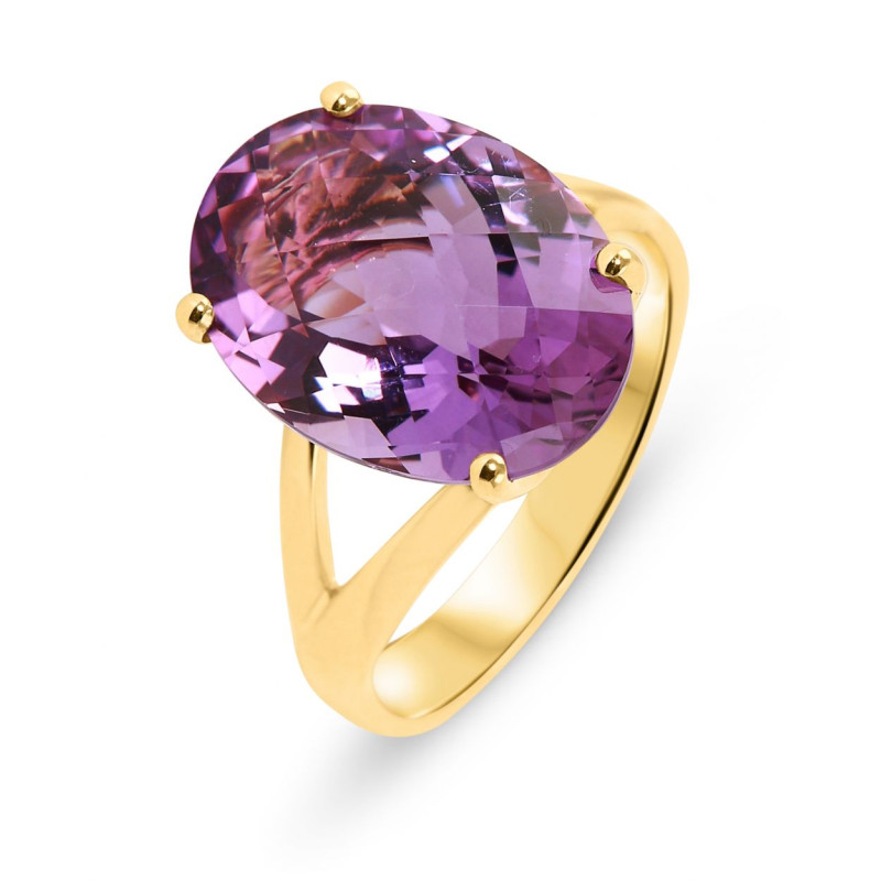 Bague en pierres précieuses en vrac AAA + 78,00 ct. améthyste