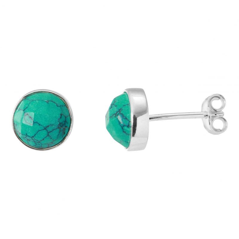 Boucles D'oreilles Style Tibétain En Turquoise Reconstituée - Au Choix, Neuf Sans Emballage, Dormeuses