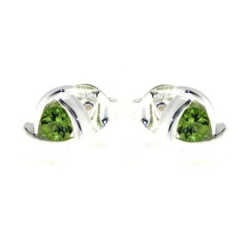 Boucles d'oreilles Argent  et Péridot  3.5mm