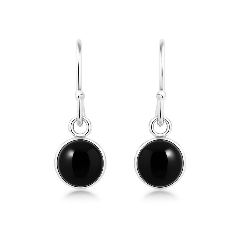 Boucles d'oreilles serpent cobra noir et blanc avec onyx et nacre