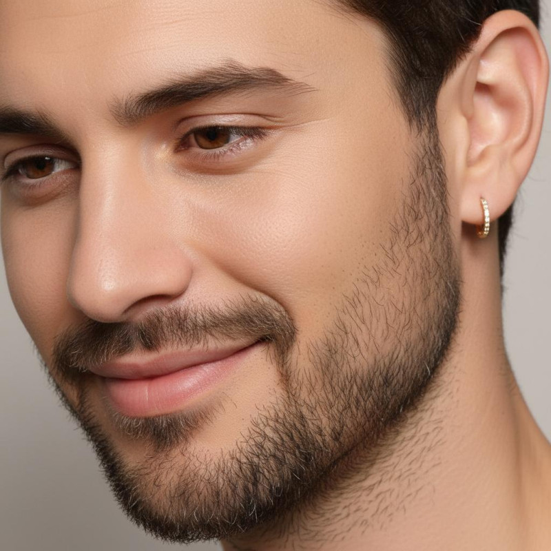 Boucles d'oreilles créoles 10mm Or Jaune 750 porté