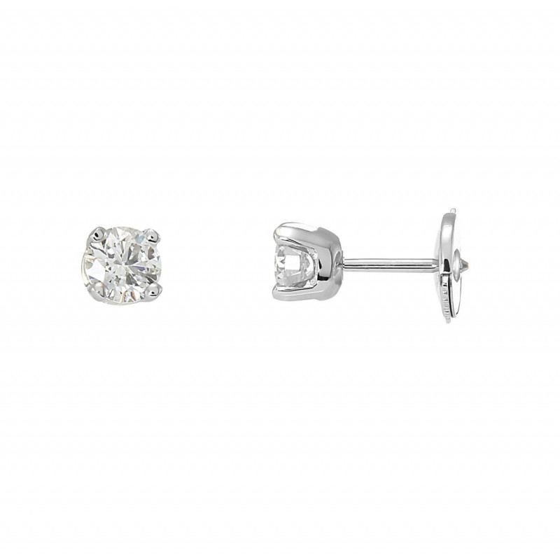 Boucles d'oreilles Diamant 0.96 Carat Or Blanc 750