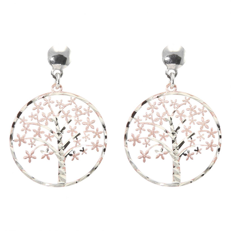Boucles D'Oreilles Pendantes Argent 925 Avec Zircone - Forme Fleur (0,9x0,9cm) - Hypoallergéniques - Cadeau Pour Femme, Maman, Petite Amie