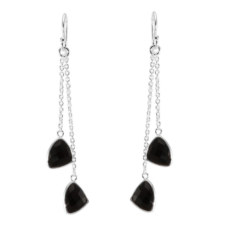 Moonstone threader boucles d'oreilles argent 925 glands threader