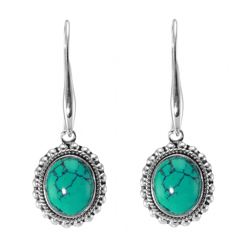 Boucles d'oreilles pendantes en or jaune ornée de diamants - Bijoux et