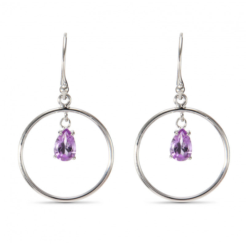 Boucles d'oreilles Pendantes Argent Rhodié Chaînette Ref. 55324
