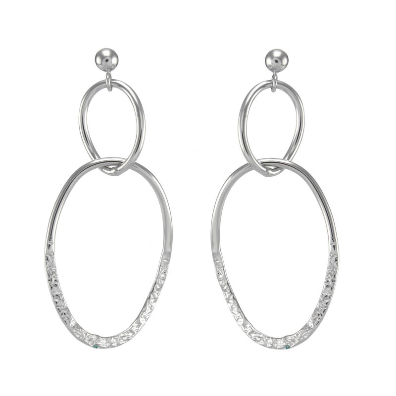 Boucles D Oreilles Pendantes Argent Zircone Rhodie 12 Cm O6 Mm 583006 main image 1