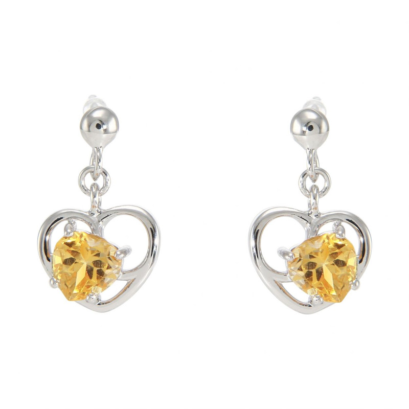 Boucles D'oreilles Coeur Argent 925 JeweBella - Pour Femmes Et Filles - Hypoallergénique - Style Pendentif