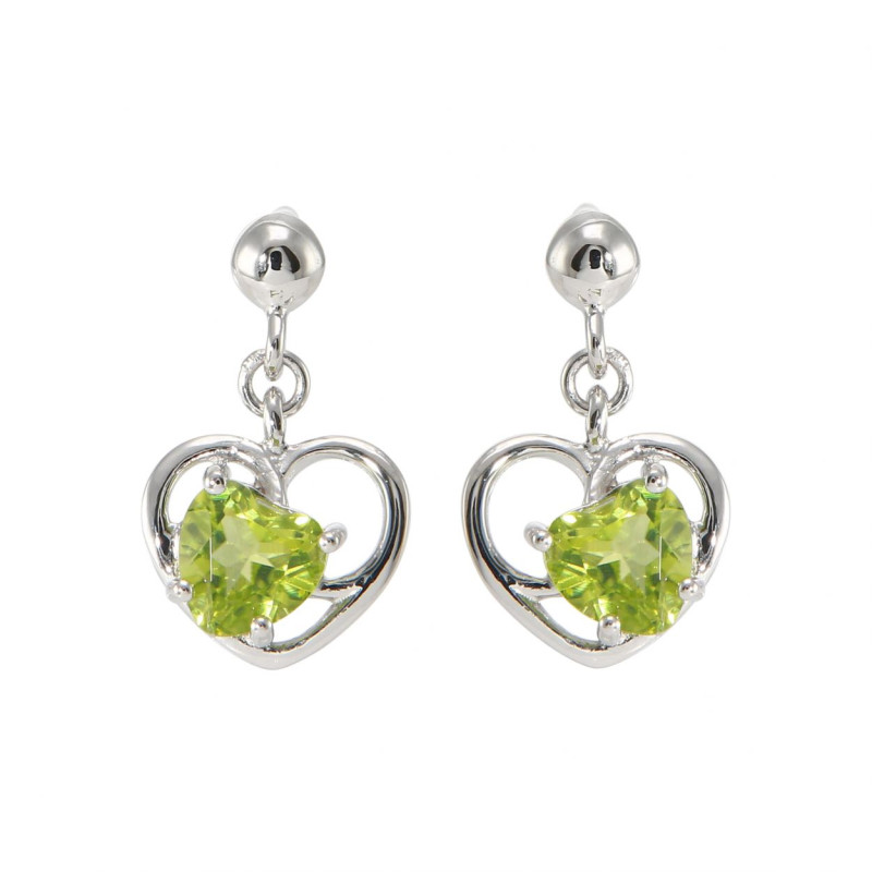 Idée cadeau : Chaine argent femme et péridot pendentif pierre facettée