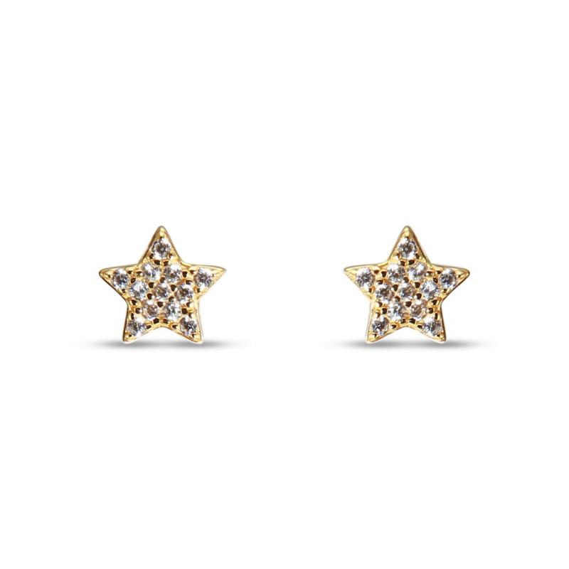 Boucles D'oreilles Puces En Argent Doré 925 - Occasion - Couleur Argenté