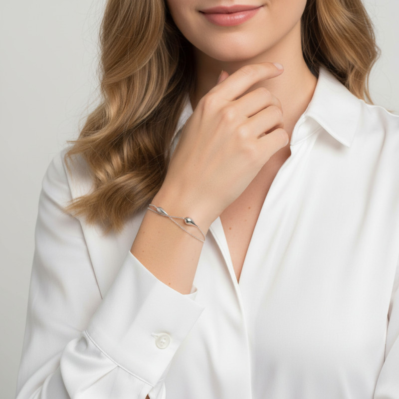 Bracelet Argent 925 Gouttes porté