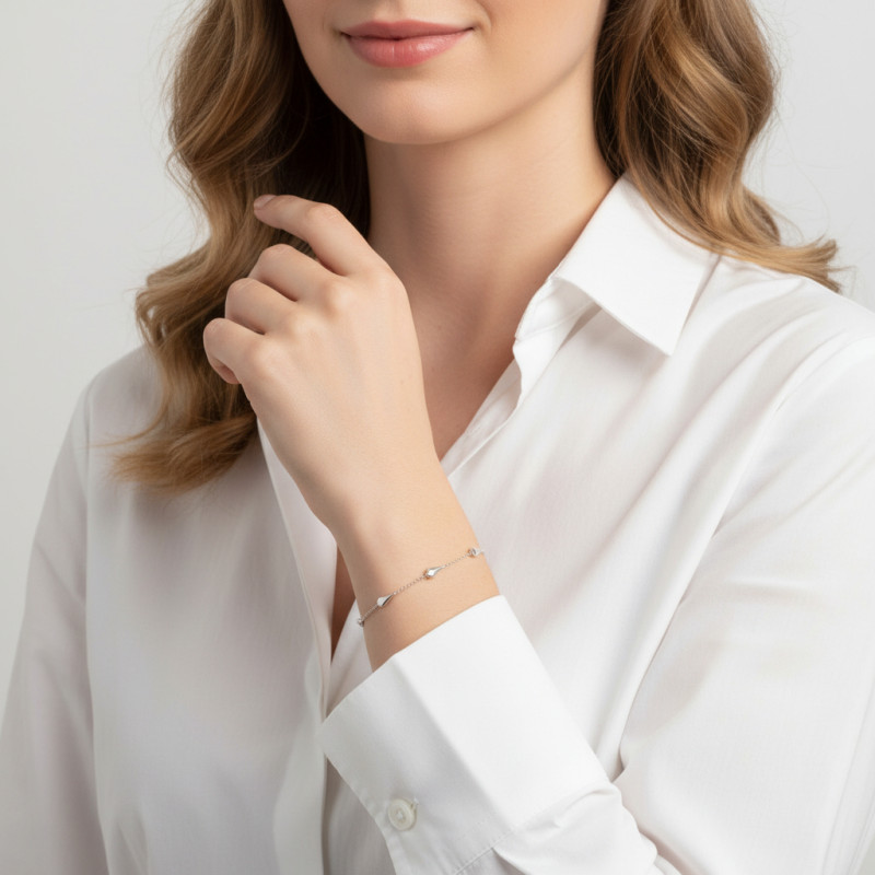 Bracelet Argent 925 Gouttes porté