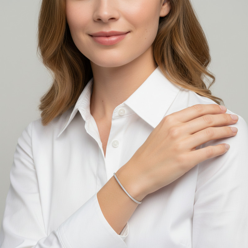 Bracelet Jonc Argent 925 porté
